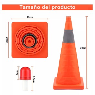 Foto 3 | Conos de Seguridad con Luz y Reflejante Eo Safe Imports Esi-11223 Naranja 2 Piezas