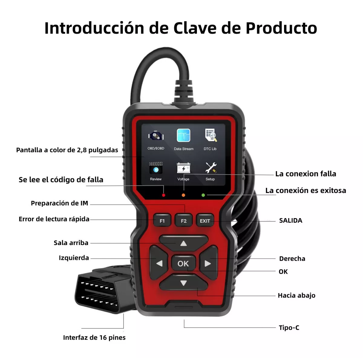 Foto 3 | Escáner Automotriz Eo Safe Imports ESI-11357 Rojo