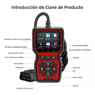 Foto 3 | Escáner Automotriz Eo Safe Imports ESI-11357 Rojo