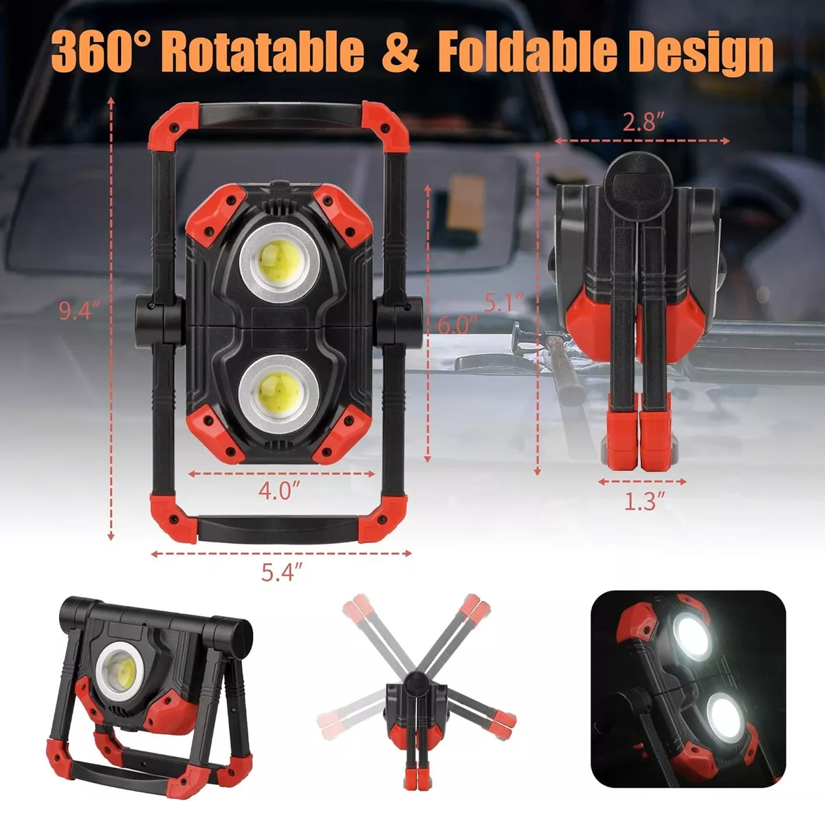 Foto 3 | Luz De Trabajo Multifuncional Con Imán, Luz Exterior Recarga  Eo Safe Imports Esi-14583 Multicolor