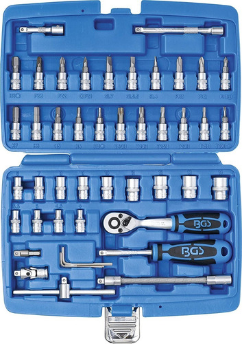 Foto 2 pulgar | Bgs 2146 Autocle Dados Con Matraca Milimétrico 1/4 46 Pzas