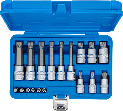 Set De Dados Con Punta Spline Zxn 1/4 & 1/2 18 Pzas Bgs 5172