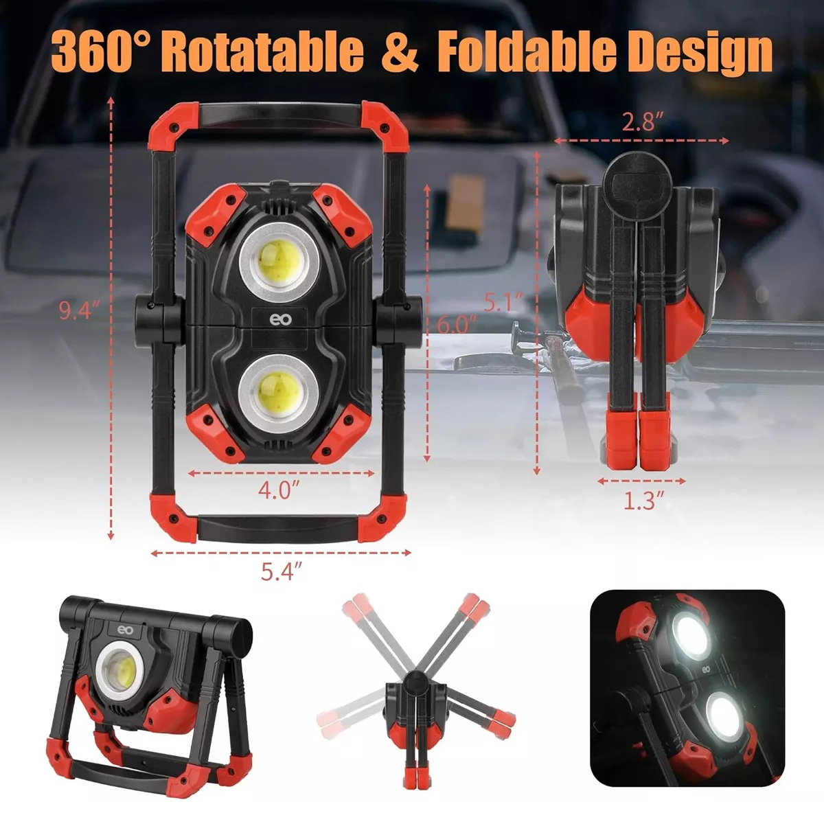 Foto 4 pulgar | Luz De Trabajo Multifuncional Con Imán, Luz Exterior Recarga Eo Safe Imports Esi-14583-1 Multicolor