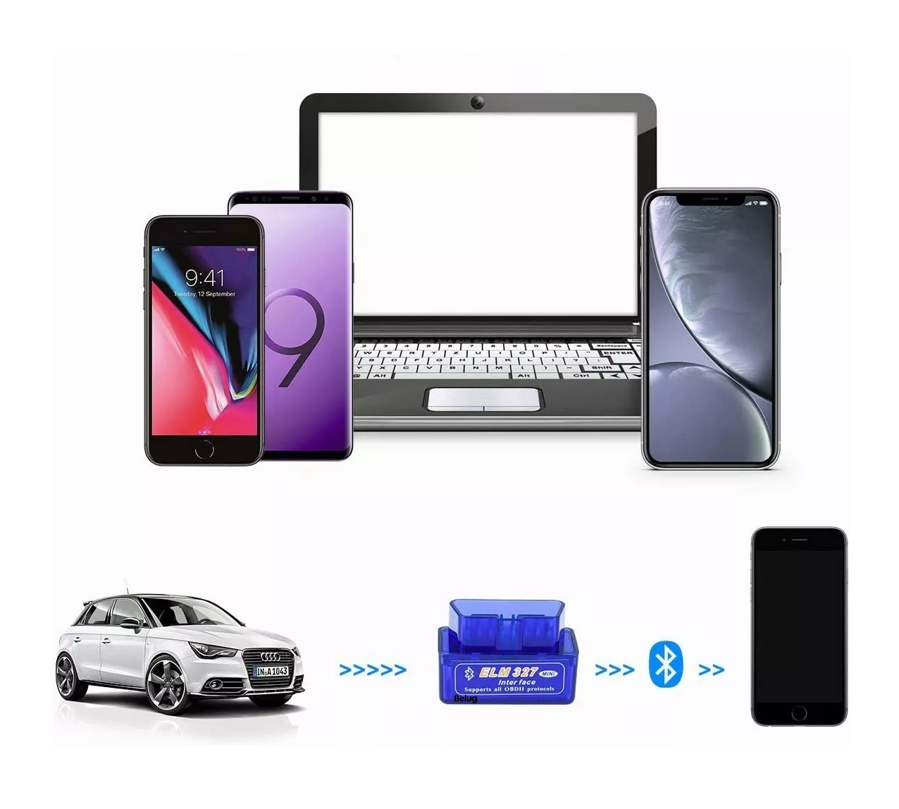 Foto 2 | Escáner De Coche Mini Conexión Bluetooth Elm327 Azul Belug