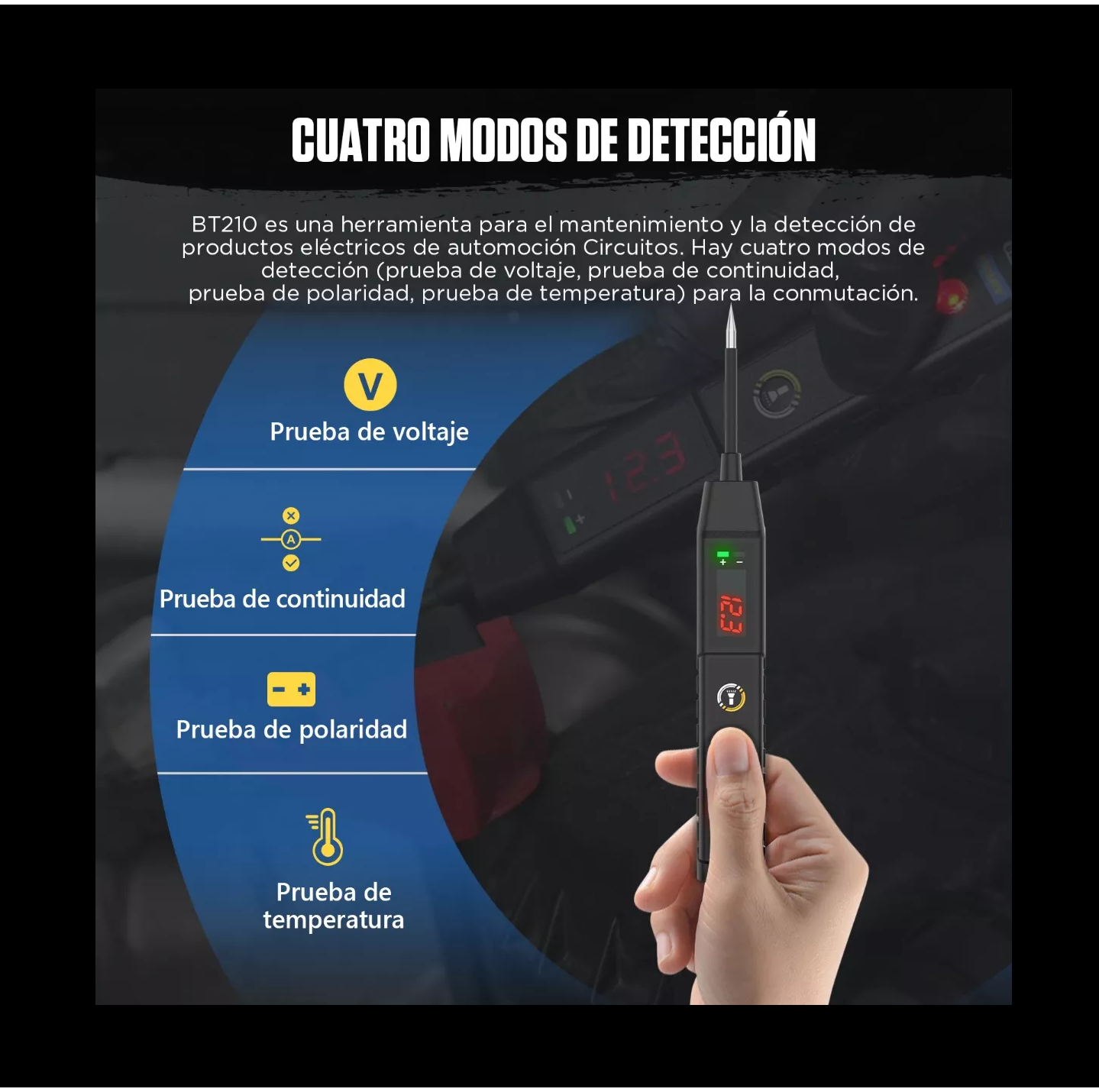 Foto 5 | Probador De Sonda De Circuito Prueba De Voltaje 6-30v, Belug  Negro
