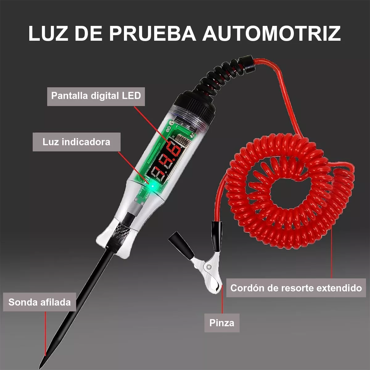 Foto 6 pulgar | Pluma Prueba Circuito Automotriz 5-90v Tensión Bidireccional Eo Safe Imports Esi-13666-1 Transparente