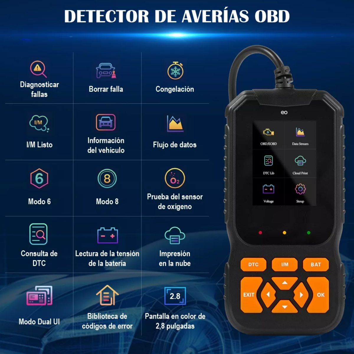 Foto 3 pulgar | Scanner Profesional Para Auto 35901 Códigos Avería Eo Safe Imports Esi-13656-1 Negro