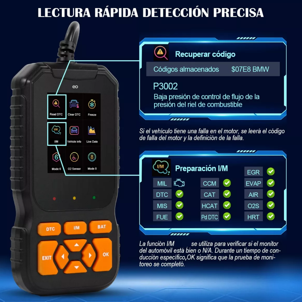 Foto 4 pulgar | Scanner Profesional Para Auto 35901 Códigos Avería Eo Safe Imports Esi-13656-1 Negro