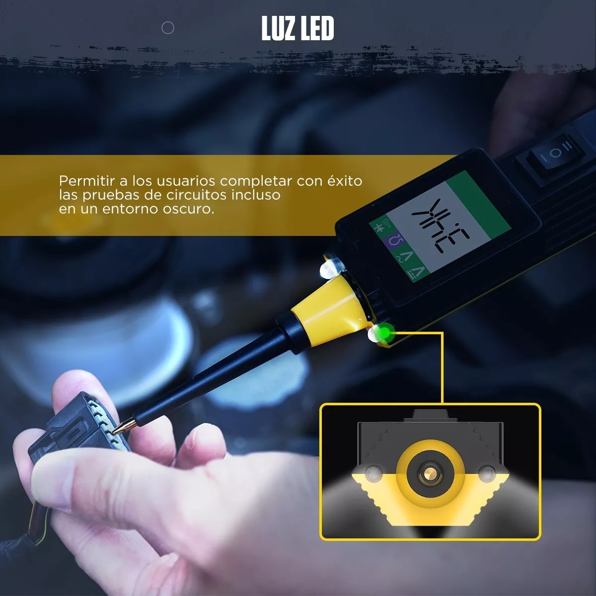 Foto 4 pulgar | Probador De Circuito Automotriz Led 6-30v Eo Safe Imports Esi-13664-1 Negro