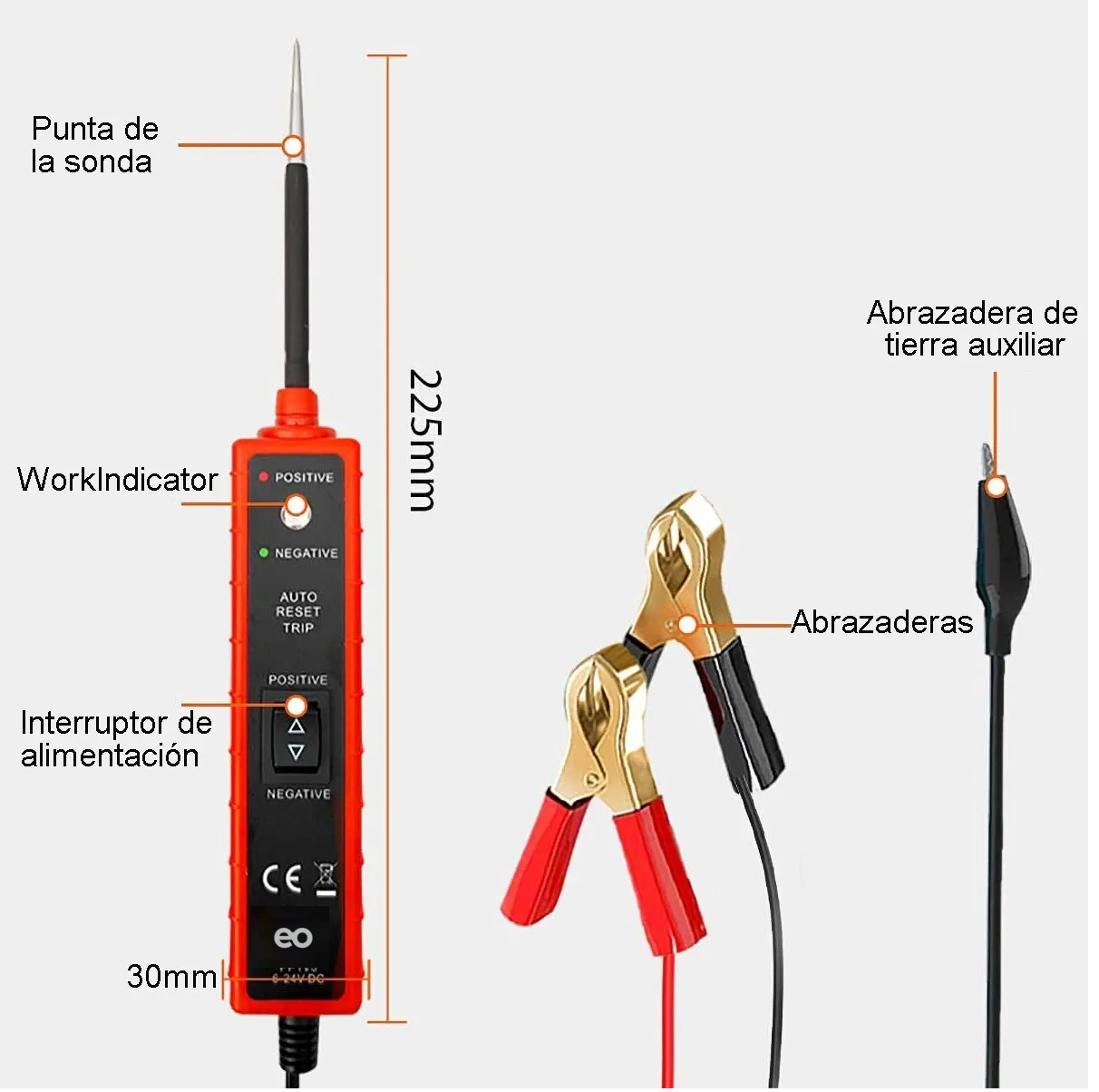 Foto 2 | Probador De Circuitos Básico Eo Safe Imports Esi-1443-1 Rojo