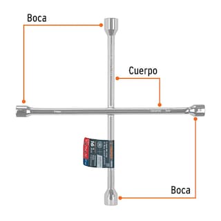 Foto 2 | Llave de Cruz Truper LLCR-16 color Plata 16'' Pulida y Cromada