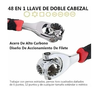 Foto 3 | Llave de Tuercas Multiuso 48 En 1 color Rojo