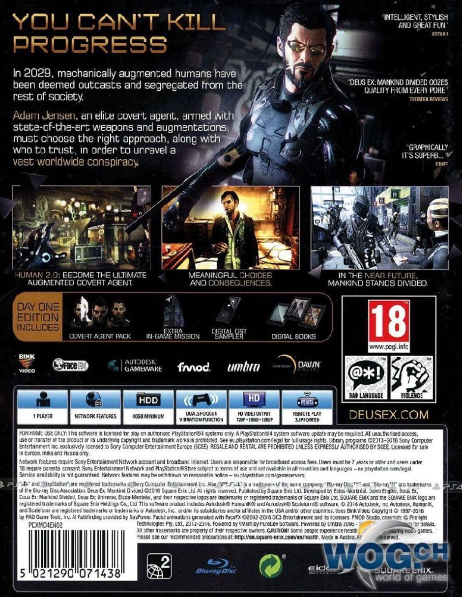 Foto 4 pulgar | Deus Ex Mankind Divided Day One para Ps4