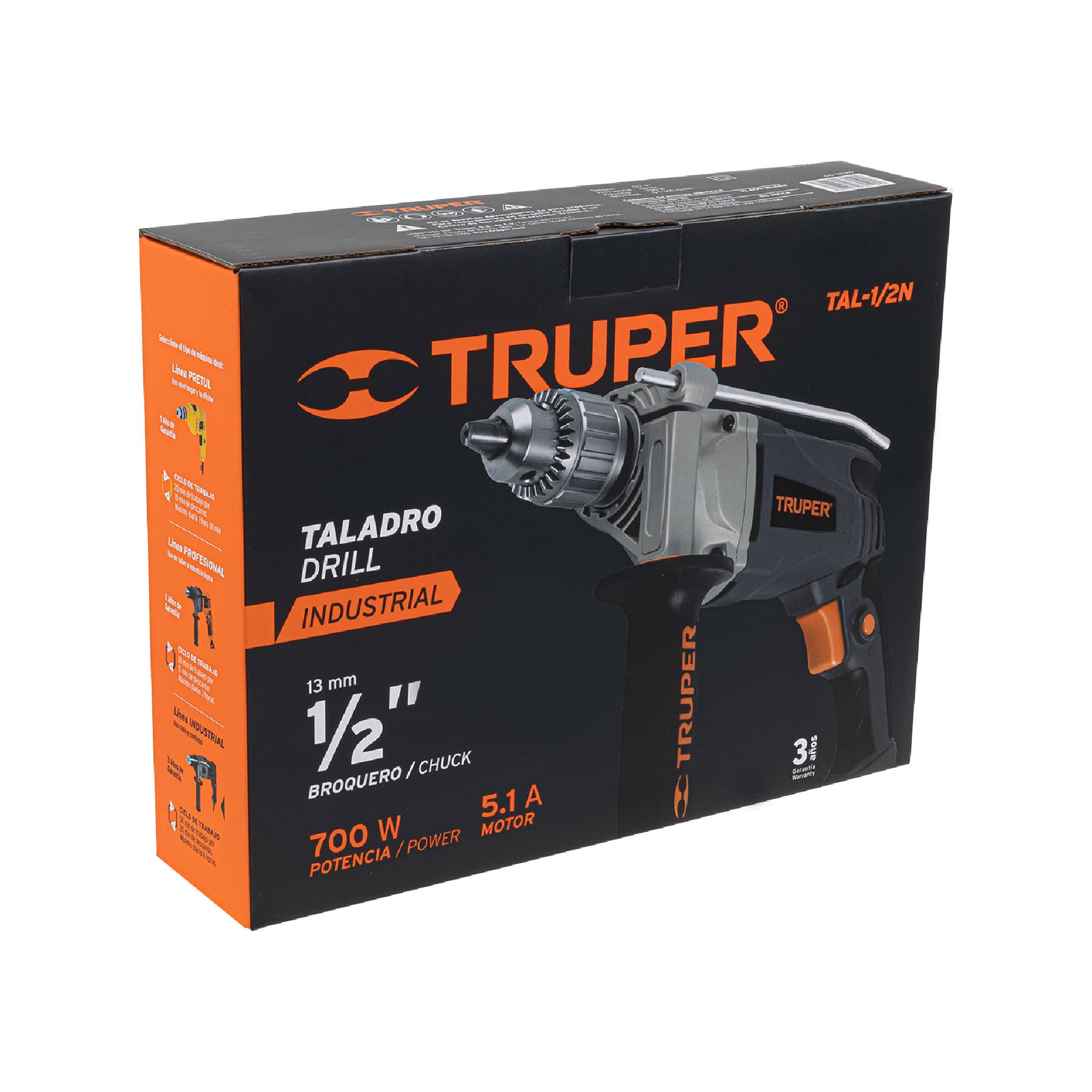 Foto 4 pulgar | Taladro 1/2" Truper Industrial 700 W