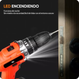 Foto 3 | Taladro de Impacto Inalámbrico con 2 Baterías de Litio Naranja