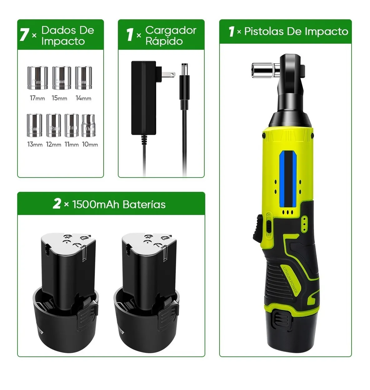 Foto 3 | Pistola De Impacto Inalámbrica Eo Safe Imports Esi -244 Color Verde