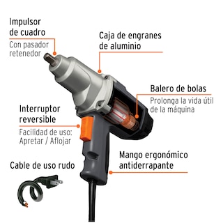 Foto 3 | Llave de Impacto Truper IMP-1/2N color Gris 1/2 Pulgada 900 W