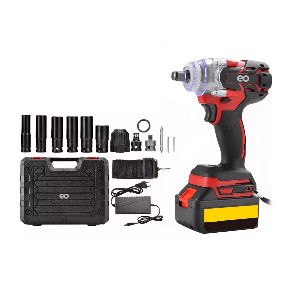 Foto 2 pulgar | Kit Pistola Impacto Llave Taladro Inalámbrica 650nm 13pzs Eo Safe Imports Esi-8914-1 Rojo