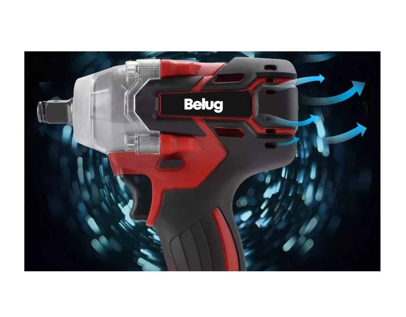 Foto 3 | Pistola Impacto Llave Taladro Inalámbrica Sincarbono 650nm, Color Negro Con Rojo Belug