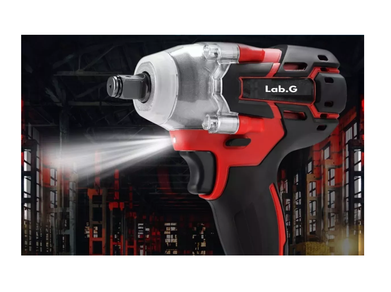 Foto 2 | Pistola Impacto Llave Taladro Inalámbrica Sincarbono 650nm, Color Negro Con Rojo