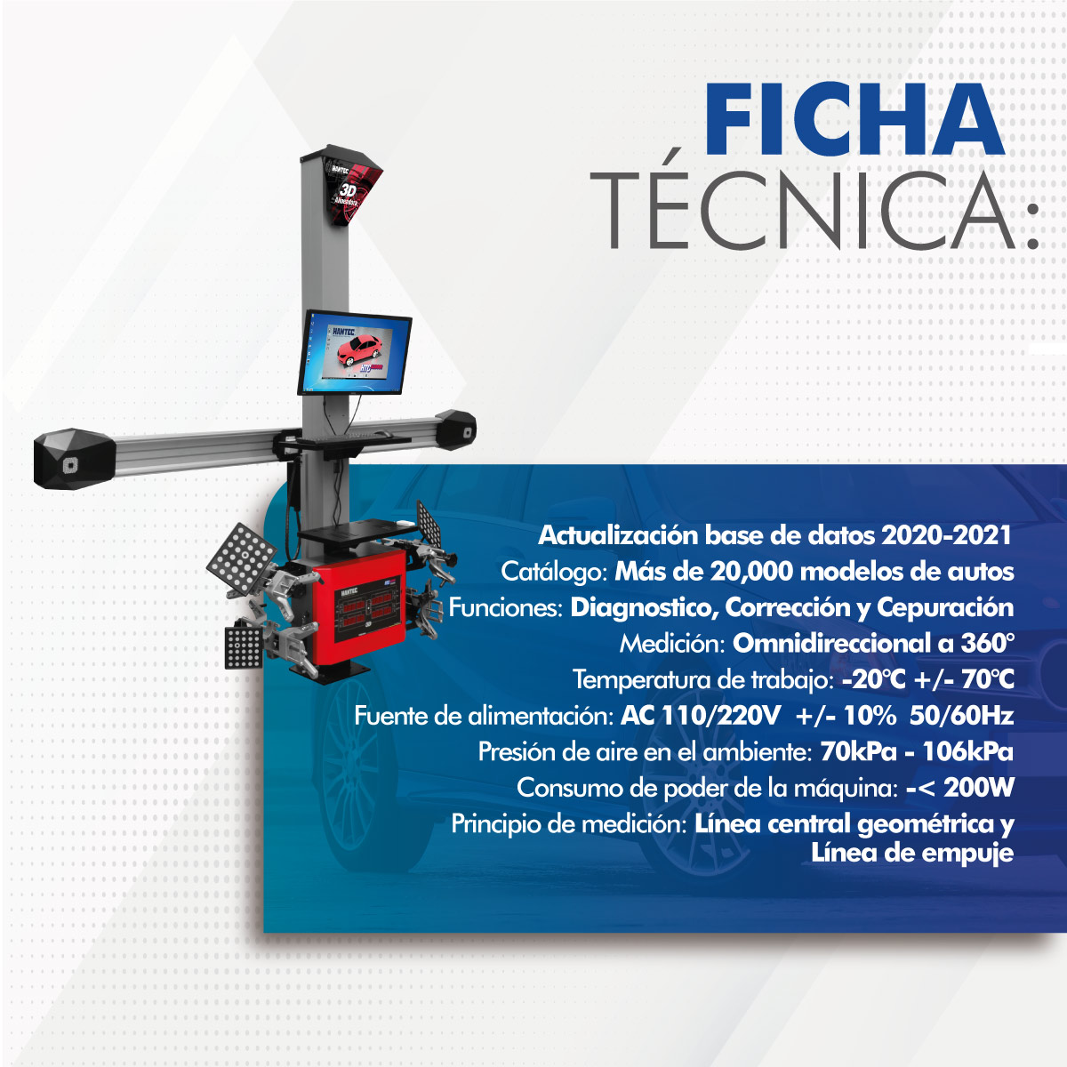 Foto 8 | Alineadora Automotriz Hantec HTCA3D808 color Rojo