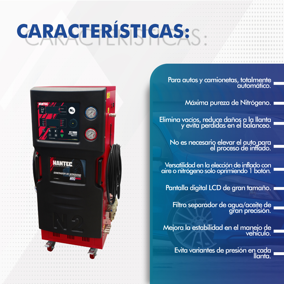 Foto 5 | Generador Nitrógeno 4 Llantas 70 l