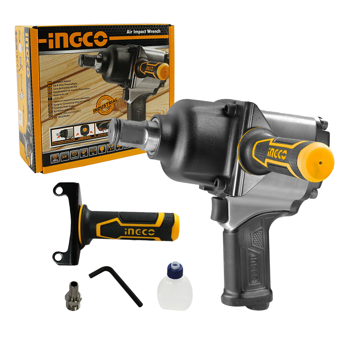 Foto 4 pulgar | Pistola de Impacto Industrial 3/4'' Ingco Aiw341302