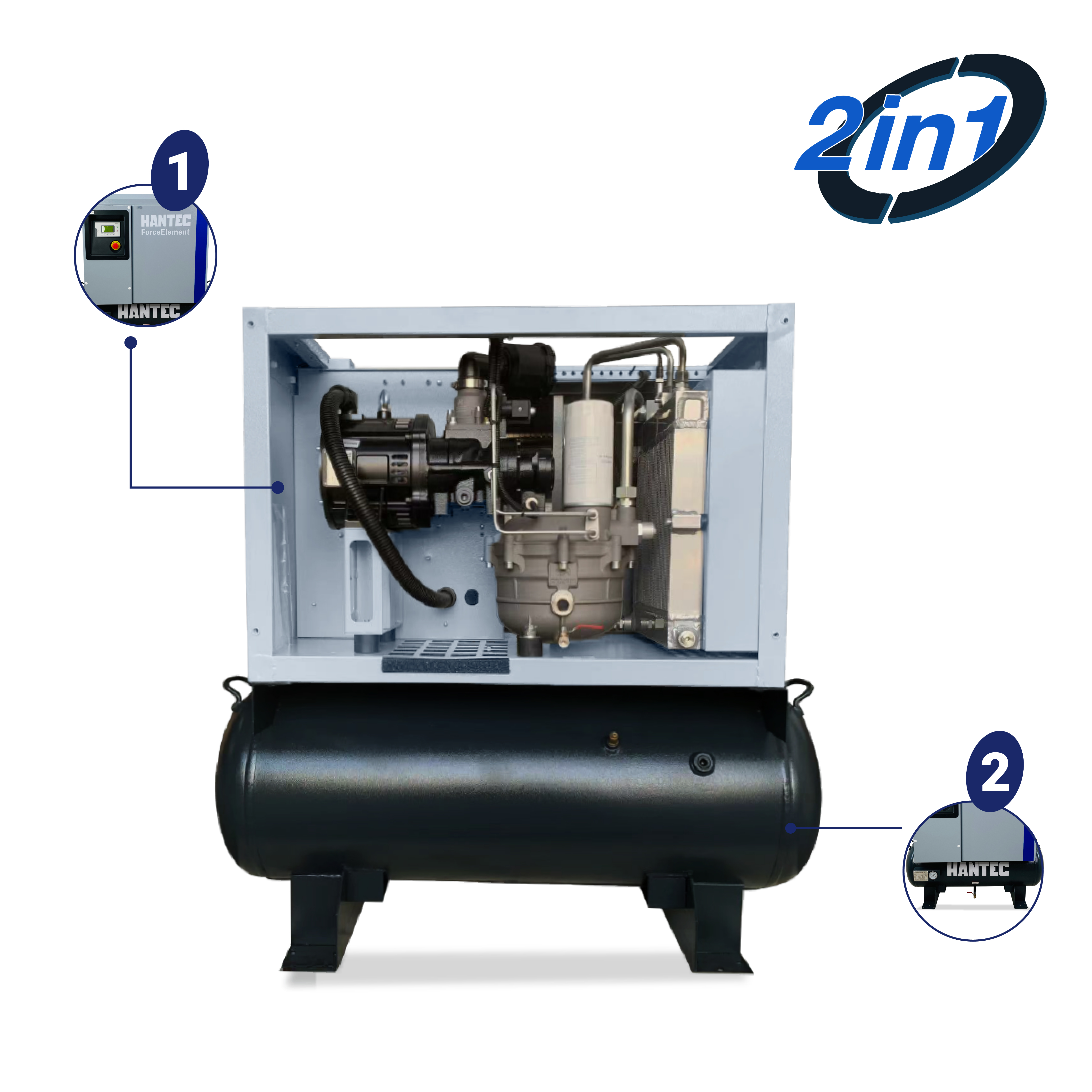 Foto 5 | Compresor de Tornillo Tanque + Compresor 2 n 1 de 5hp Automotriz