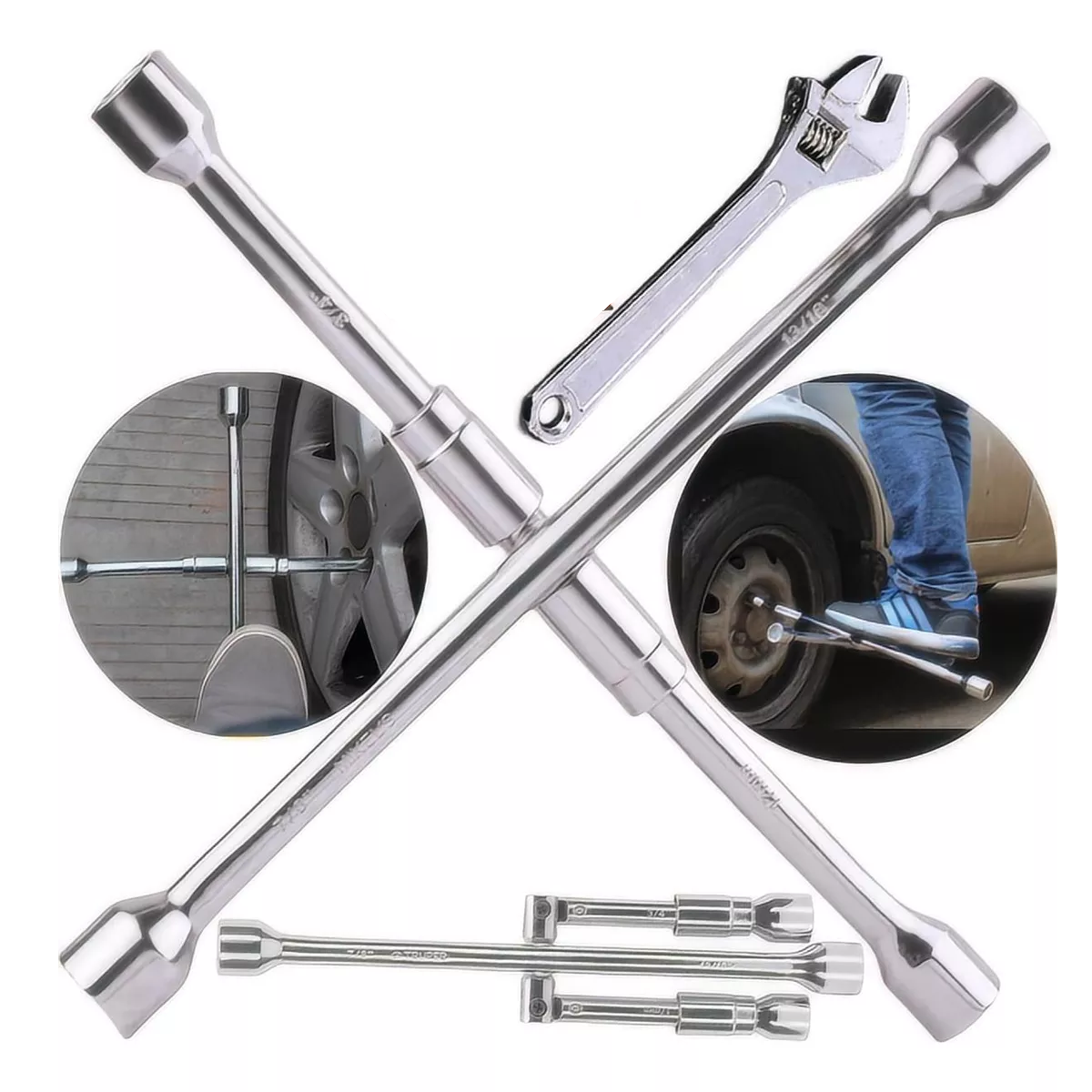 Foto 3 pulgar | Llave Cruz Cruceta Reforzada para Auto 17/19/21/23mm Eo Safe Imports Esi-11535 Plata