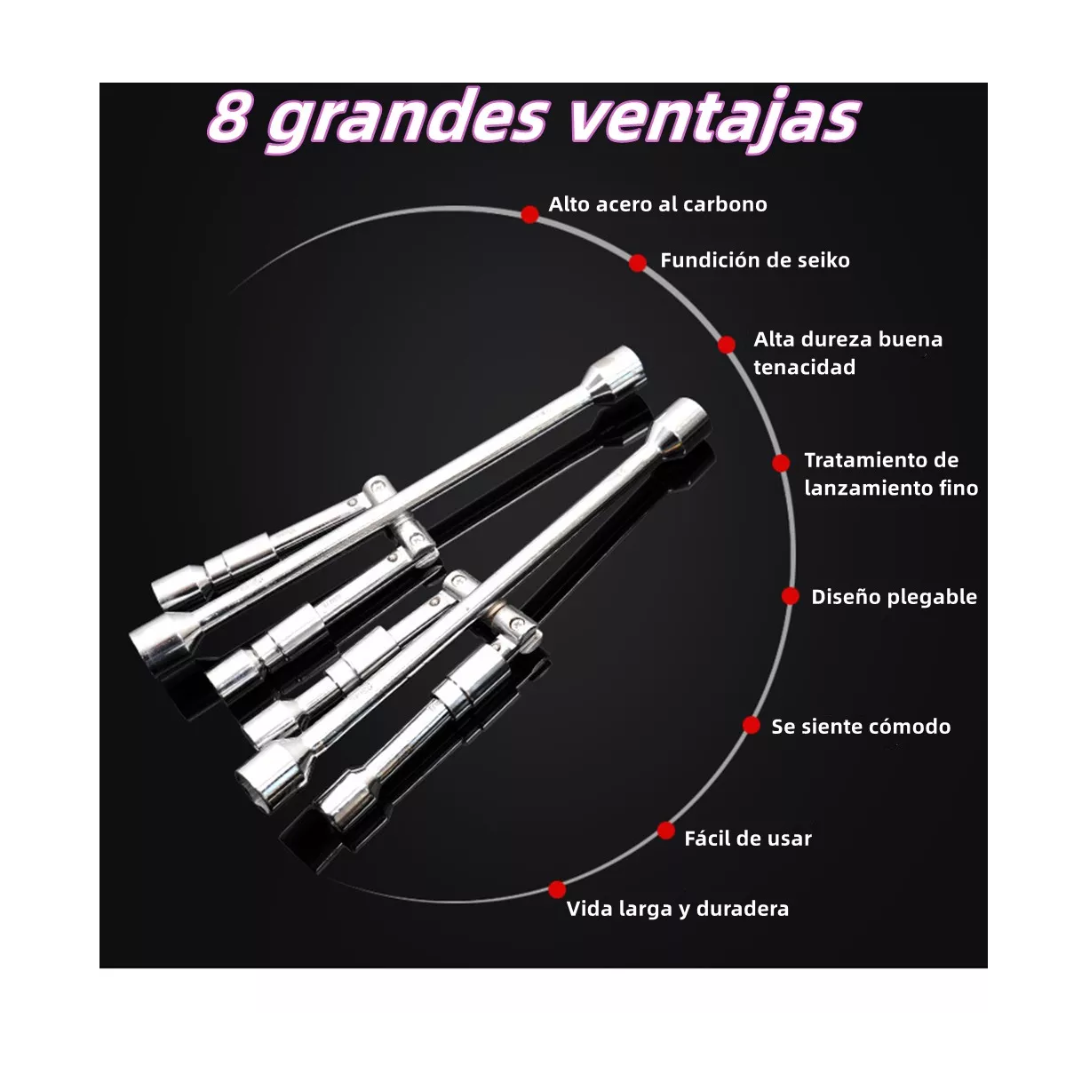 Foto 4 pulgar | Llave Cruz Cruceta Reforzada para Auto 17/19/21/23mm Eo Safe Imports Esi-11535 Plata