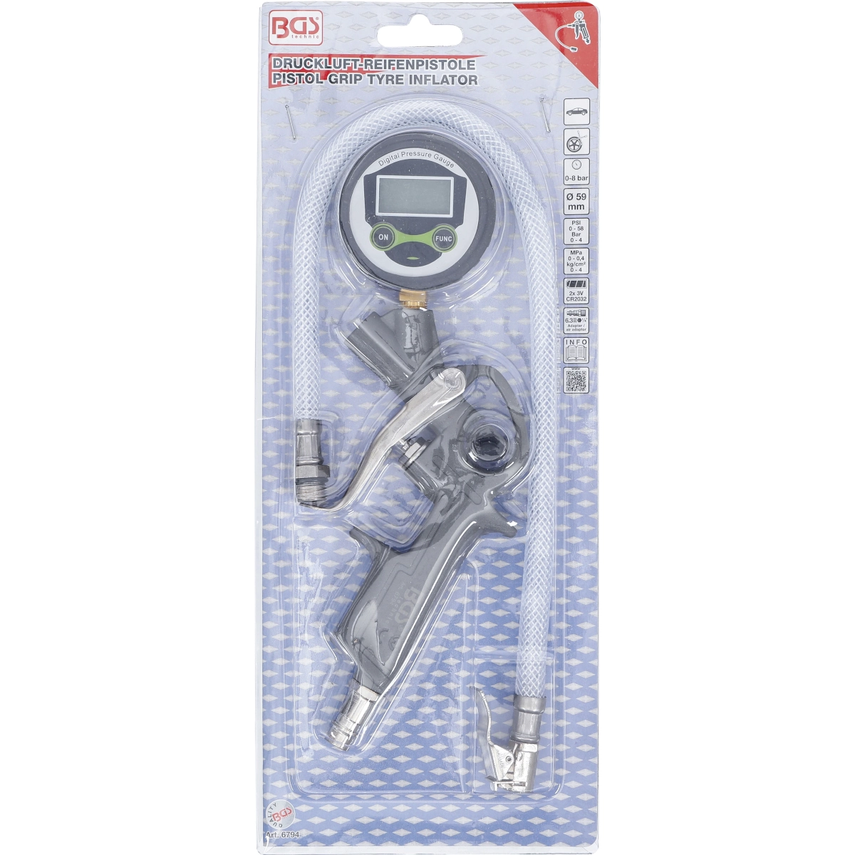Foto 5 | Pistola Digital Inflado De Llantas | 0 - 8 Bar | Bgs 6794