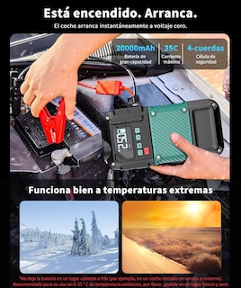 Foto 2 | Arrancador De Batería 4 En 1 (inflador, Linterna, Power Bank, Arrancador)