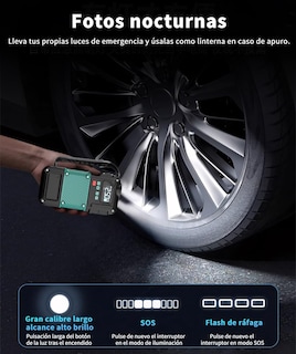 Foto 5 | Arrancador De Batería 4 En 1 (inflador, Linterna, Power Bank, Arrancador)
