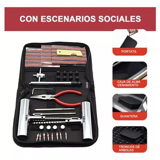Foto 3 | Estuche De Lujo De Reparación Emergencia Llantas Autos Motos Estuche Negro