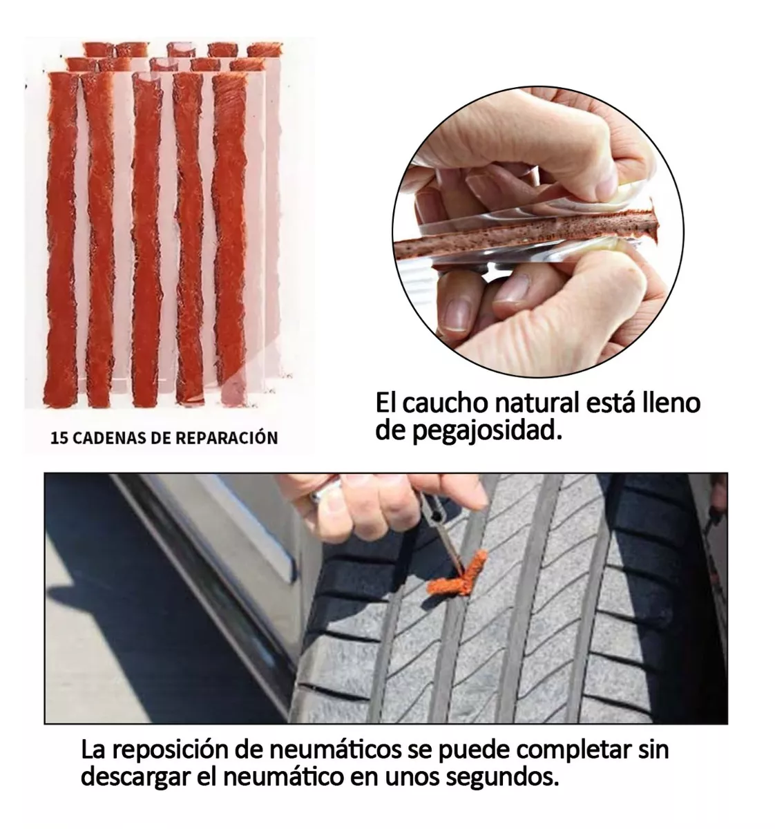 Foto 5 pulgar | Estuche De Lujo De Reparación Emergencia Llantas Autos Motos Estuche Negro