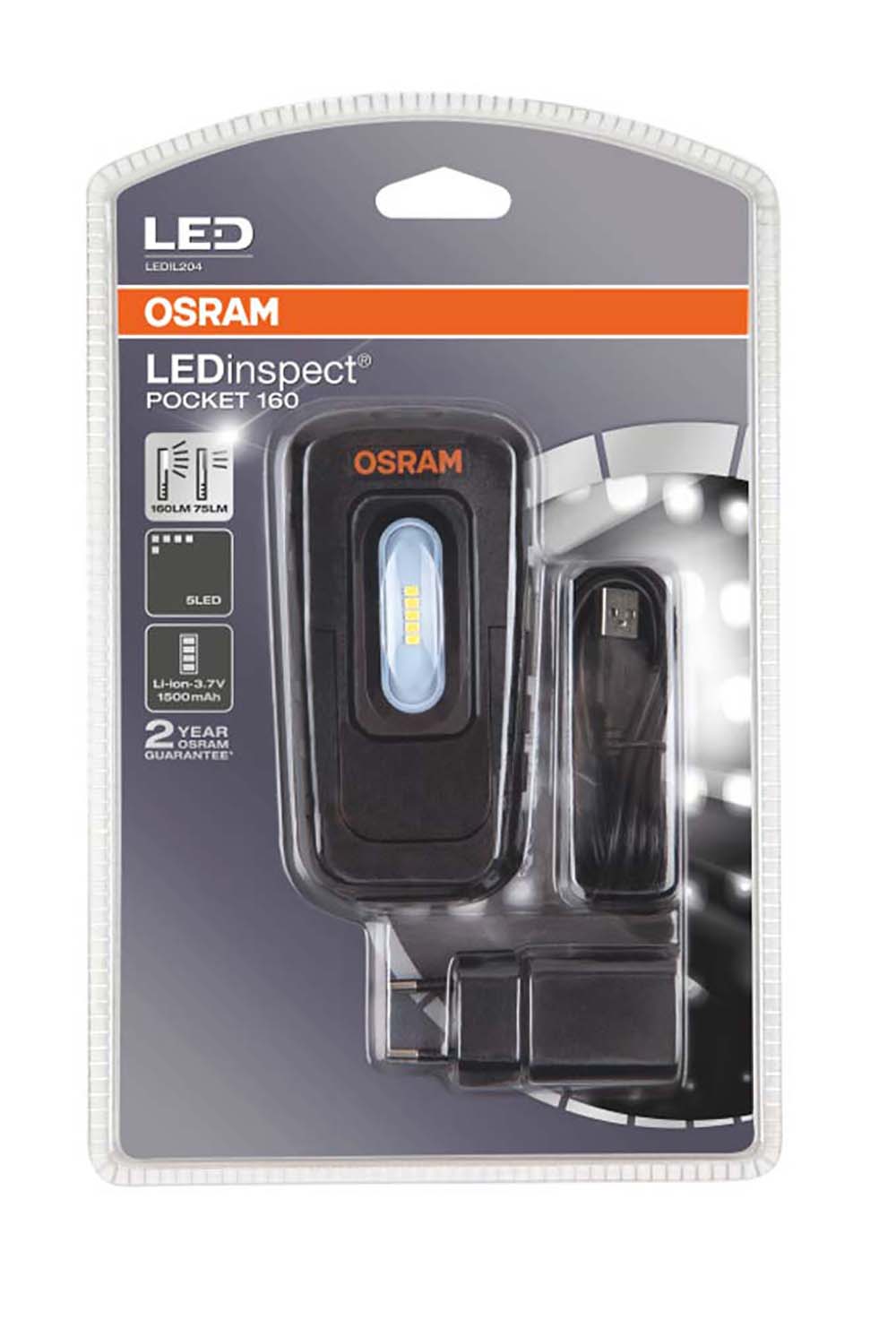 Foto 3 pulgar | Lampara Osram Ledinspect Pocket 160 color Negro