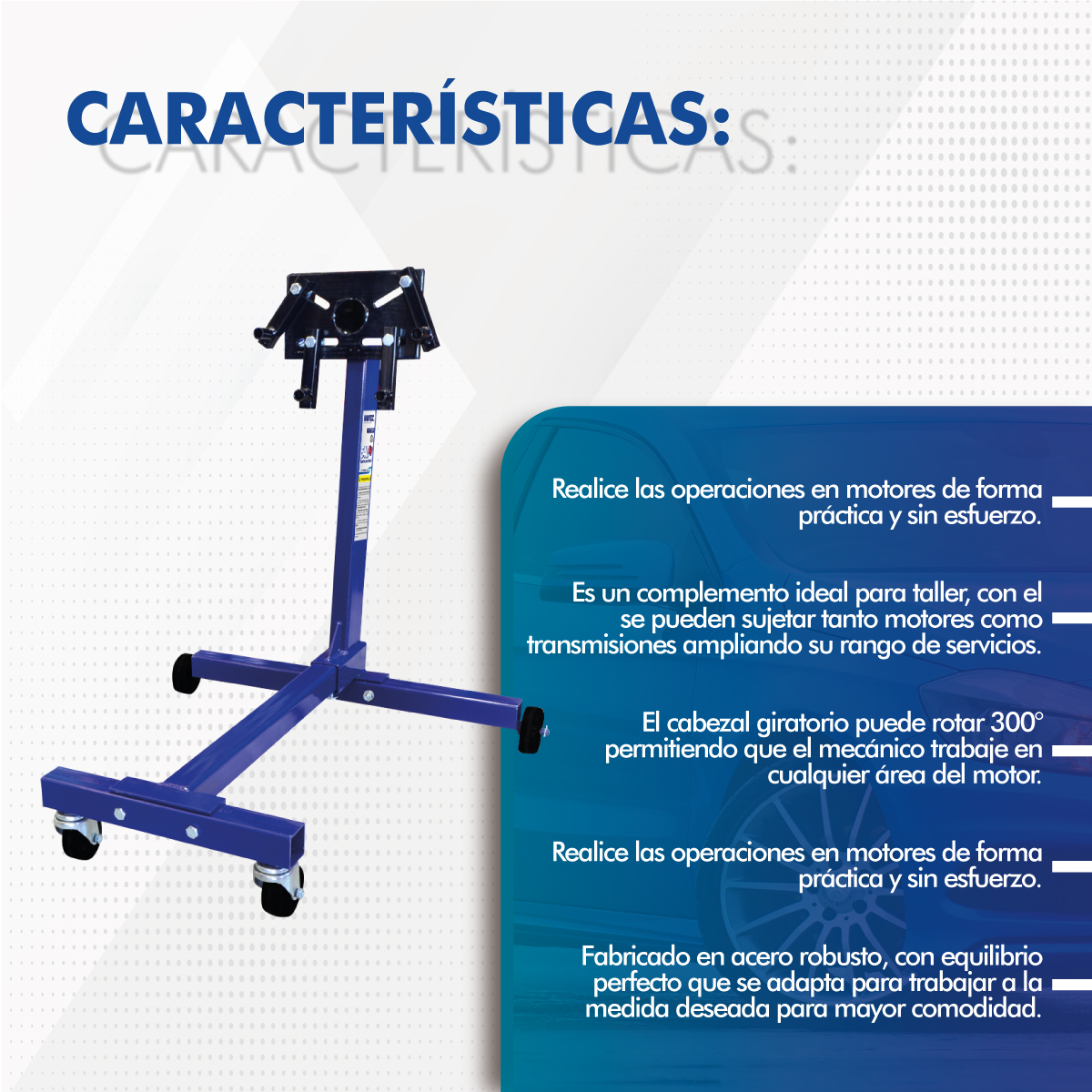 Foto 6 pulgar | Soporte para Motores Hantec HNTSM1 color Azul 500 KG