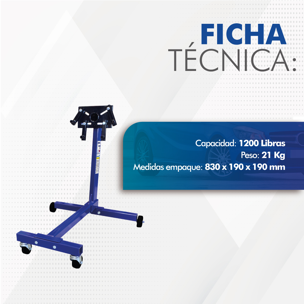 Foto 8 pulgar | Soporte para Motores Hantec HNTSM1 color Azul 500 KG