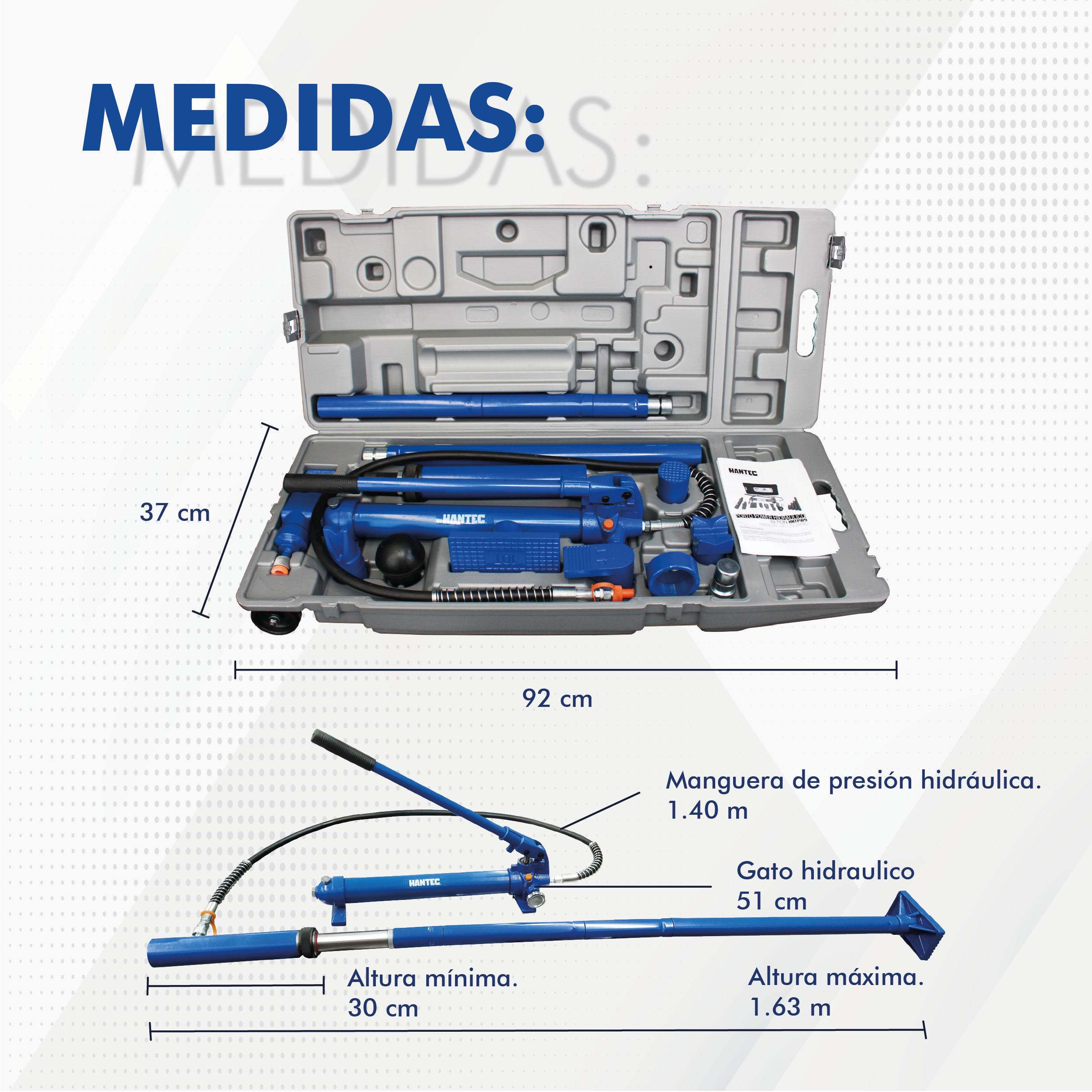 Foto 5 | Porto Power Hidráulico de 10 Toneladas Hantec color Azul