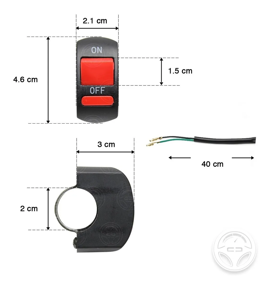 Foto 3 pulgar | Set 20 Switch Apagador Interruptor para Manubrio de Motocicleta F1