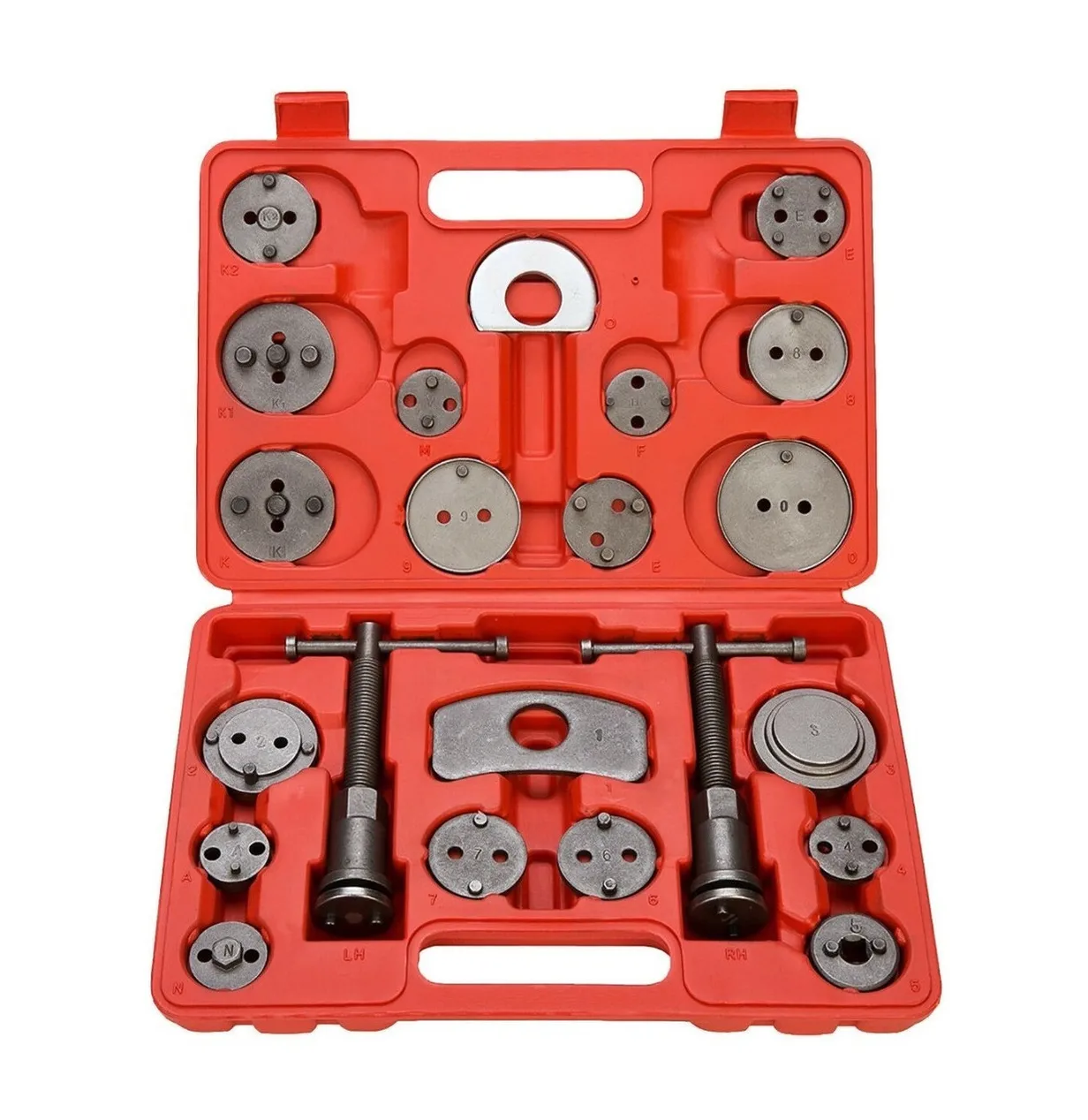 Foto 2 pulgar | Set Opresor Pistón Frenos Cambiar Balatas Auto Universal Eo Safe Imports 22pz color Rojo