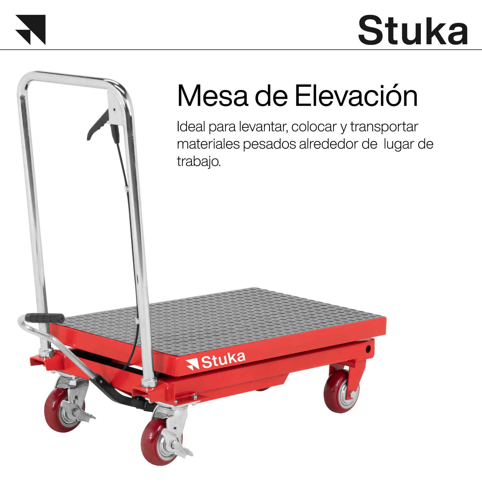 Foto 4 pulgar | Mesa De Elevación Stk-mesa Altura Ajustable Stuka Capacidad 500 Kg color Rojo