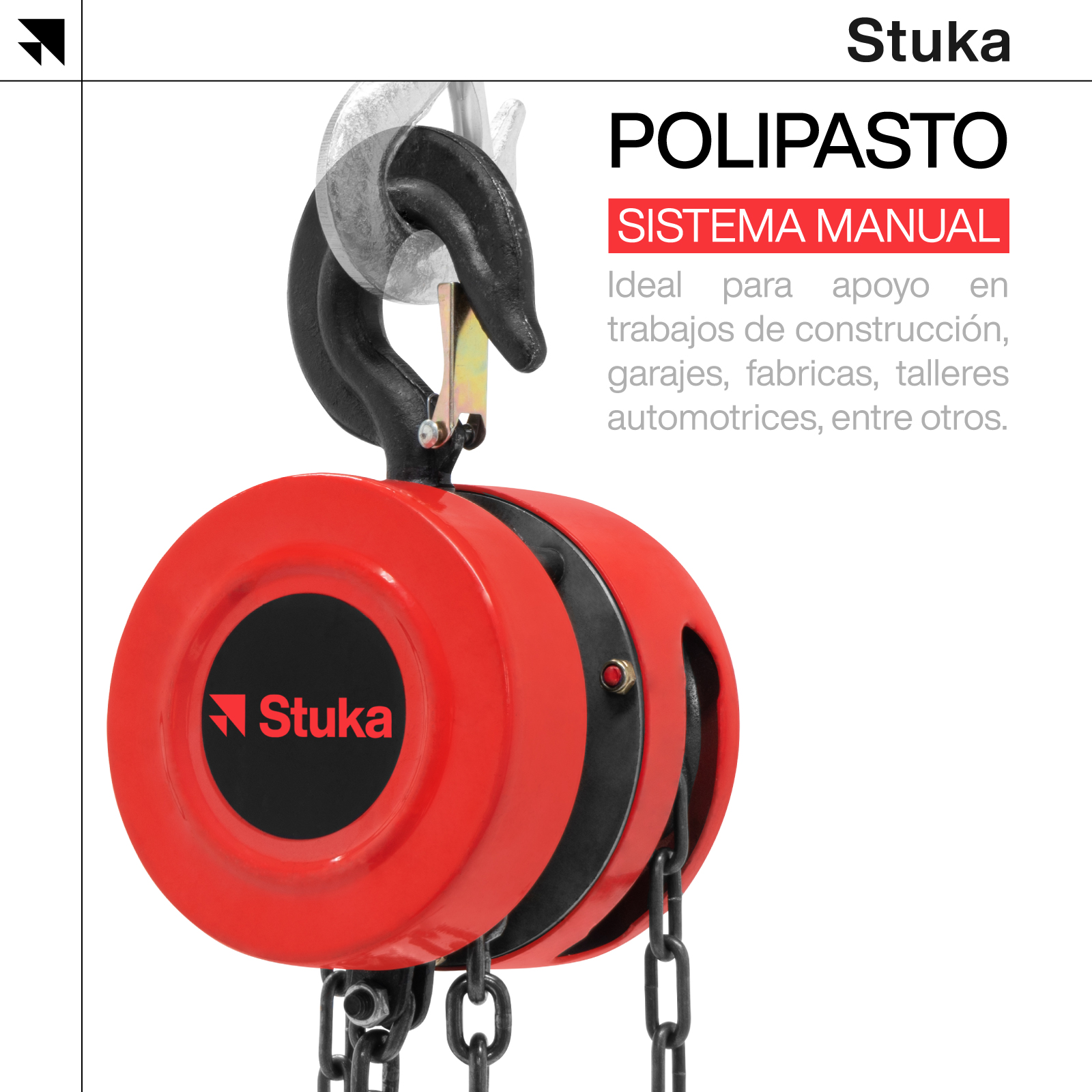 Foto 4 pulgar | Polipasto Manual con Cadena Stuka Stpm1506 Carga 2 Toneladas 6 M Rojo