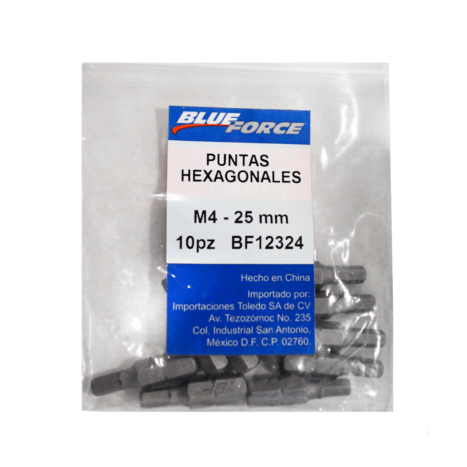 Puntas Hexagonales Blue Force 10 Piezas