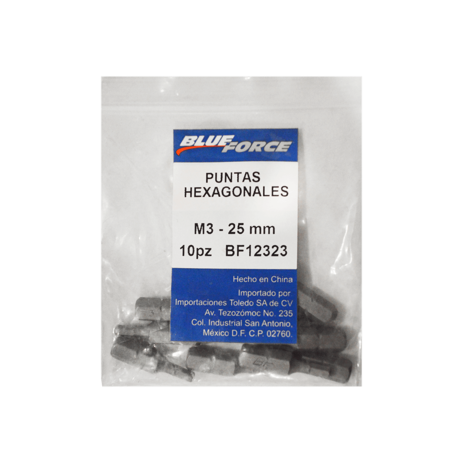 Insertos Puntas Hex Blue Force Bf12323 3 mm