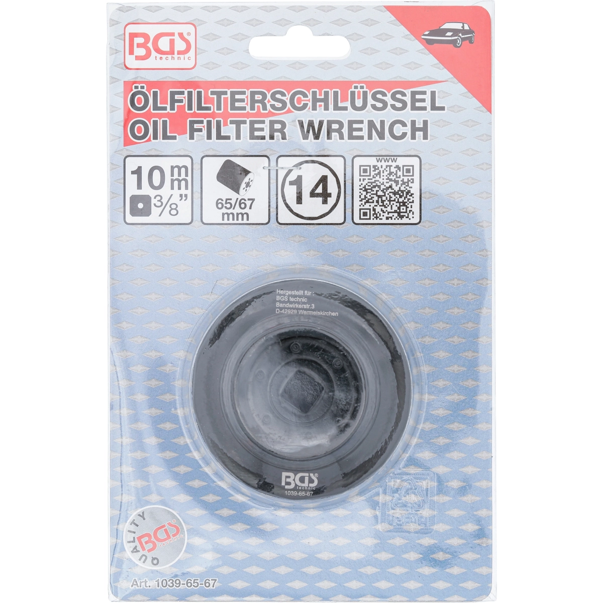 Foto 5 pulgar | Llave Para Filtros De Aceite |65-67mm X P14| Bgs 1039-65-67