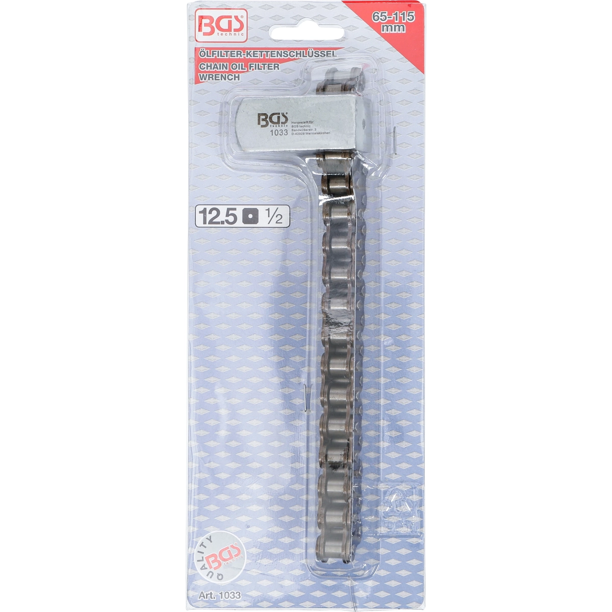 Foto 5 pulgar | Llave De Cadena Filtro De Aceite 1/2 |ø 65-115 Mm | Bgs 1033