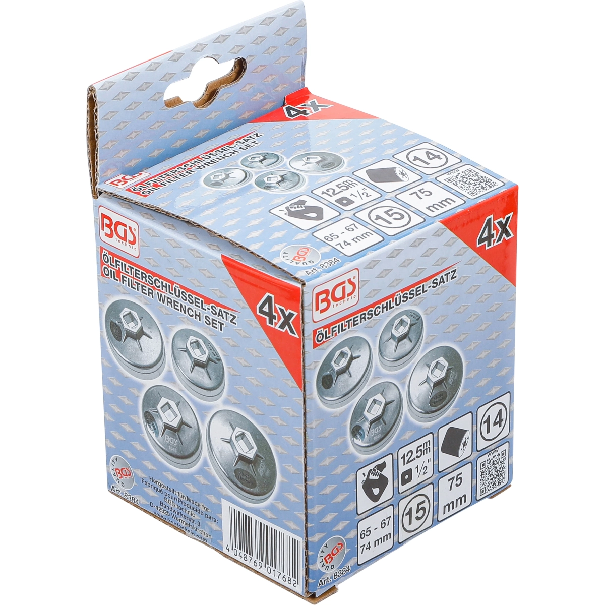 Foto 5 pulgar | Llaves Filtro De Aceite | 4 Pz | 65-75mm | Bgs 8384
