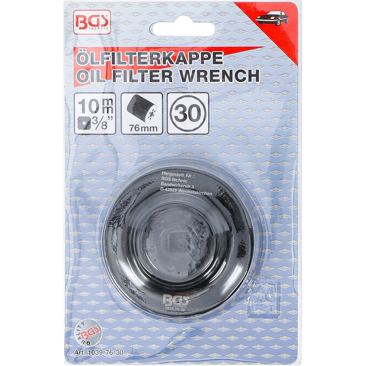 Foto 4 pulgar | Llave Para Filtros De Aceite | 76 Mm X P30 | Bgs 1039-76-30