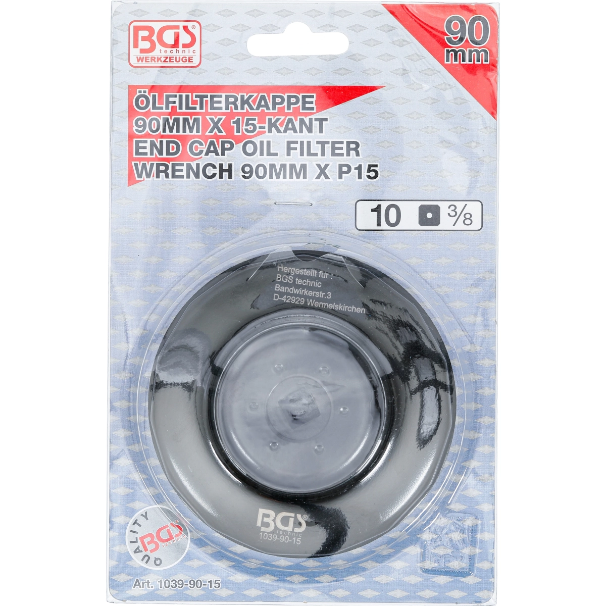 Foto 5 pulgar | Llave Para Filtros De Aceite | 90 Mm X P15 | Bgs 1039-90-15